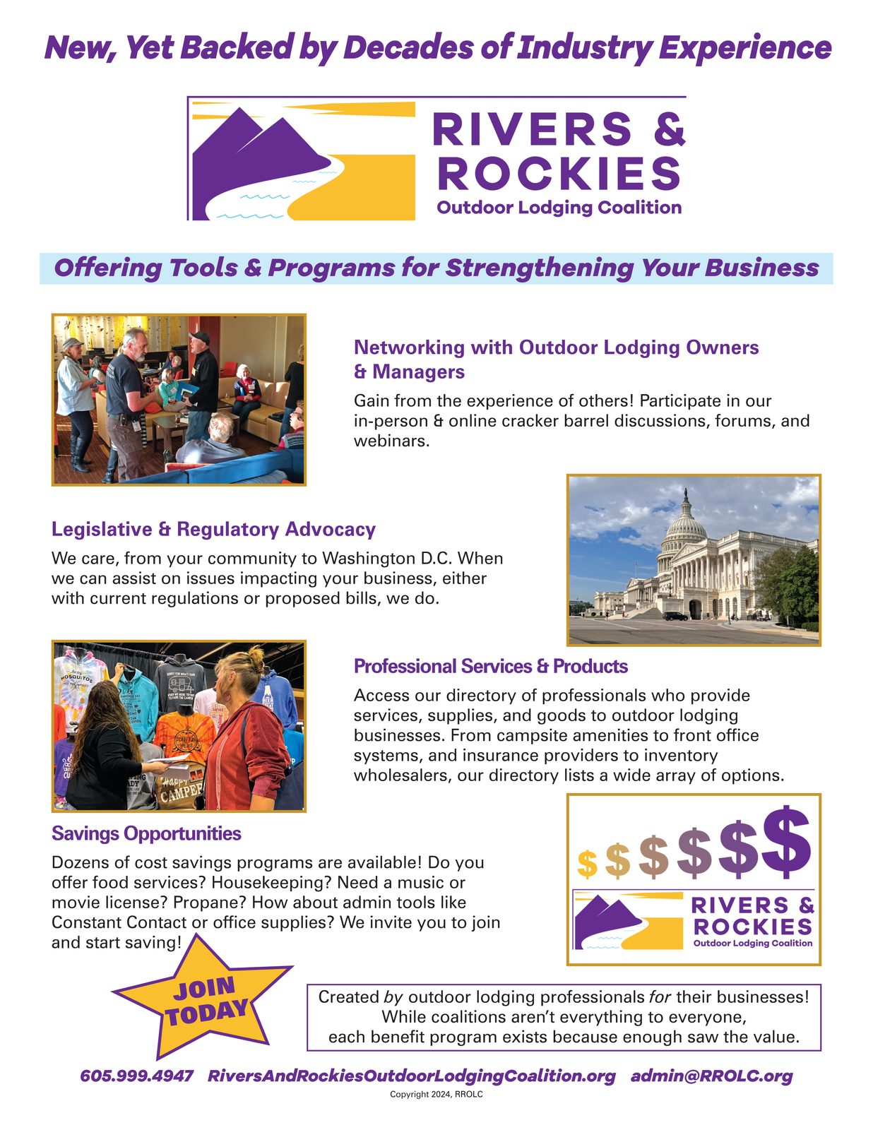 Rivers & Rockies Outdoor Lodging Coalition membership sell sheet
